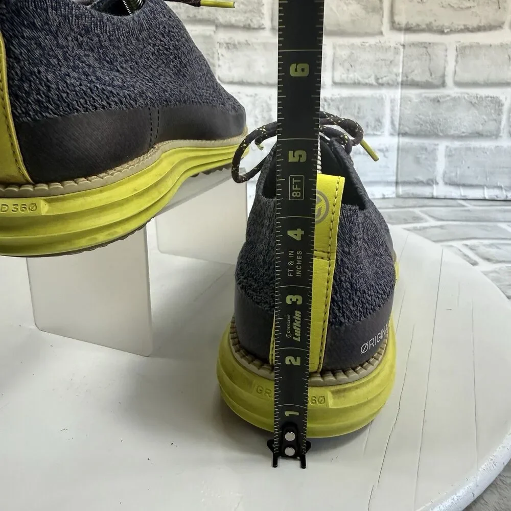 Cole Haan Original Grand Stitchlite Size 8 Gray and Yellow Comfort Oxford Shoes